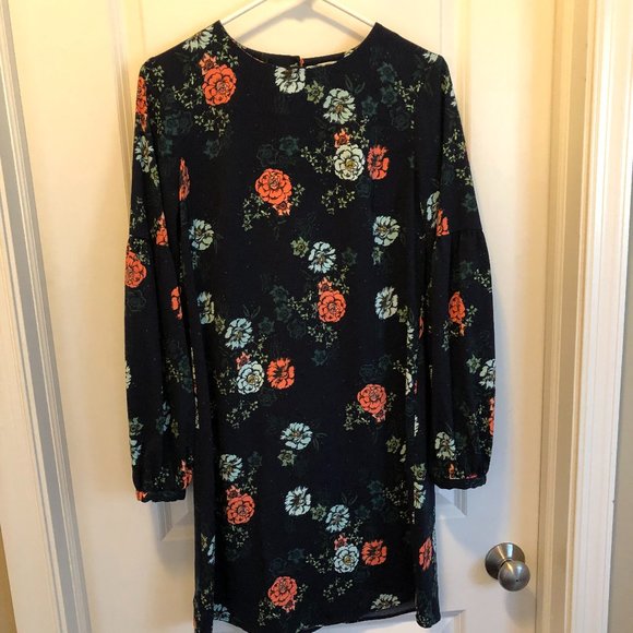 Merona Navy Floral Dress - Picture 1 of 7